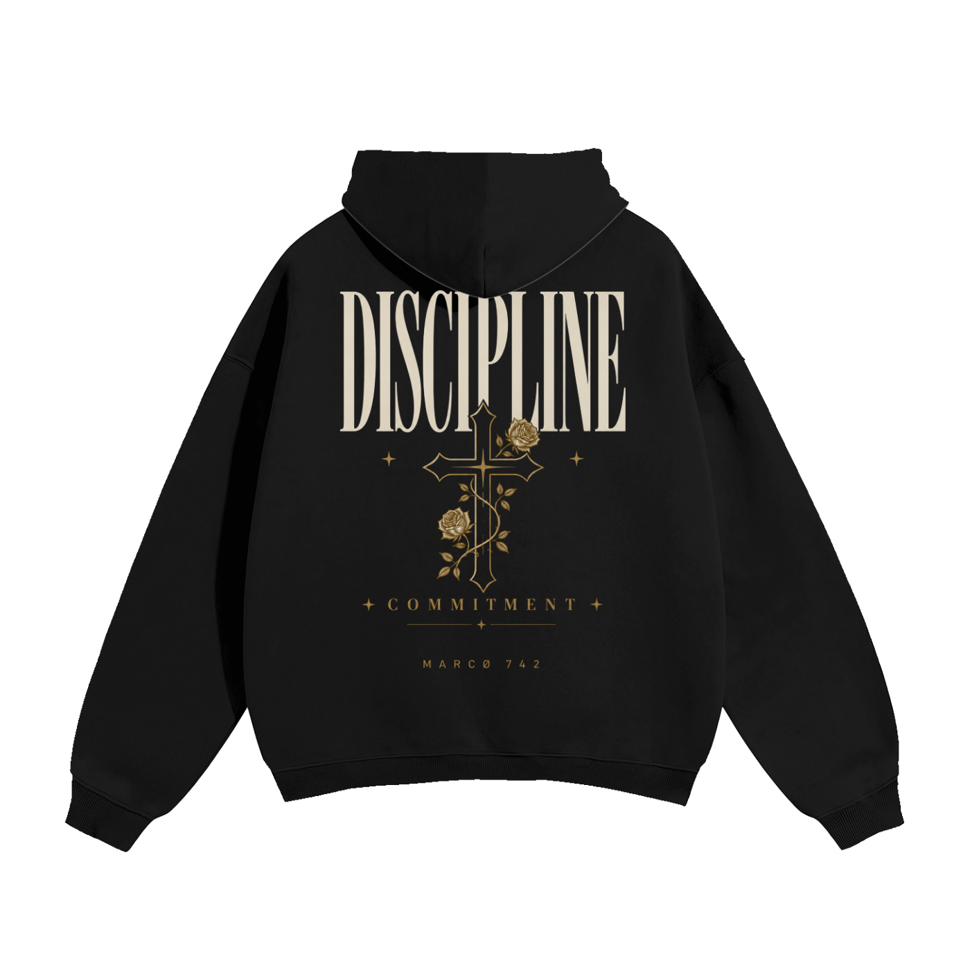 DISCIPLINE BLACK Oversize Fleeced Hoodie